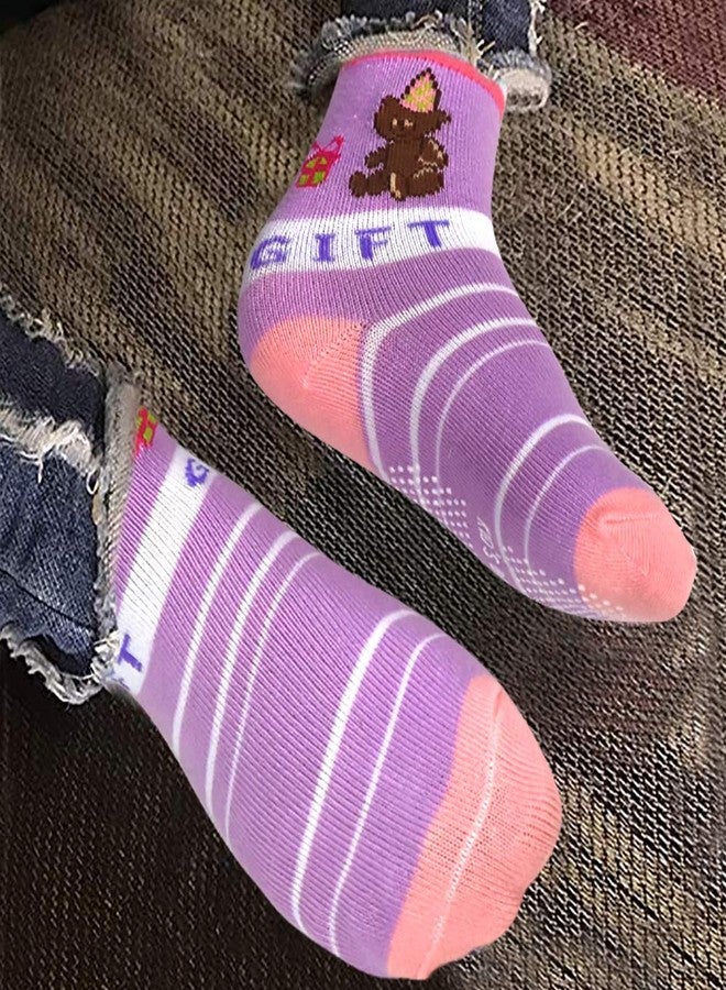 Tphon Toddler Boy Socks with Grips 12 Pairs Kids Anti Slip Cotton Crew Socks for Boys, Girls 5-7 Years - Image 5